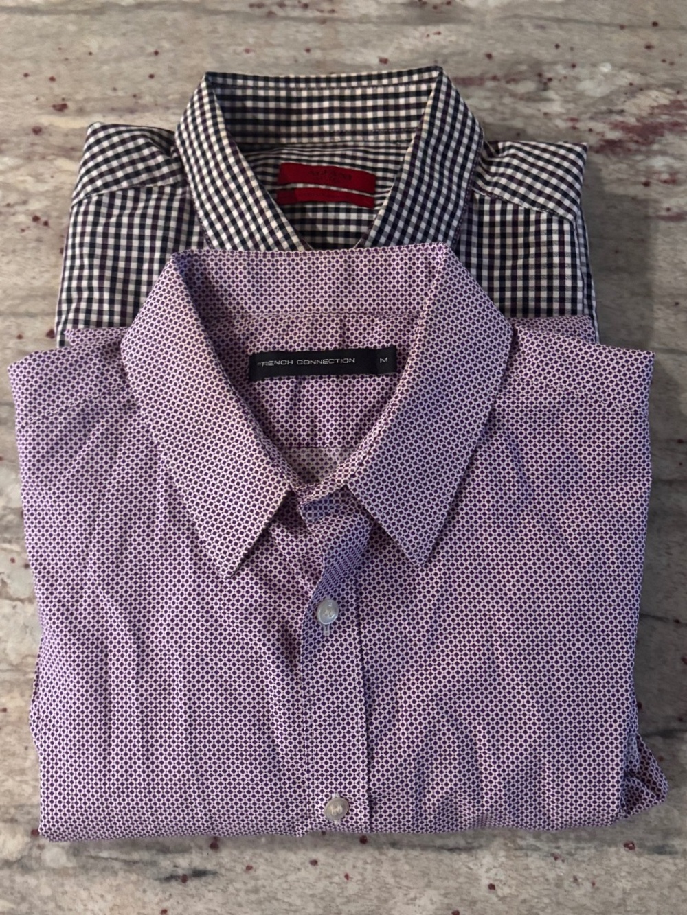2-for-1 Bundle Mens Fitted Business Shirts - Alfani/French Connection Size M